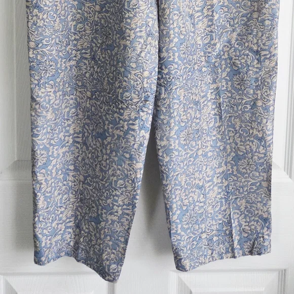 Melrose Studio ✨️ Silk Floral Women's Pants Size M - Picture 3 of 8